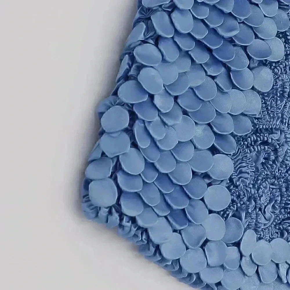 2000s Blue Nautical Cropped Tank Top Small Summer Popcorn Blouse Sleeveless Top - Picture 3 of 3